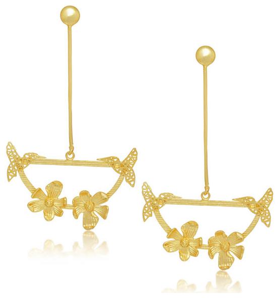 

Sukkhi Classy Gold Plated Bird and Floral Chandelier Earring For Women
