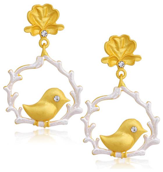 

Sukkhi Classic Gold Plated Bird Dangle Earring For Women