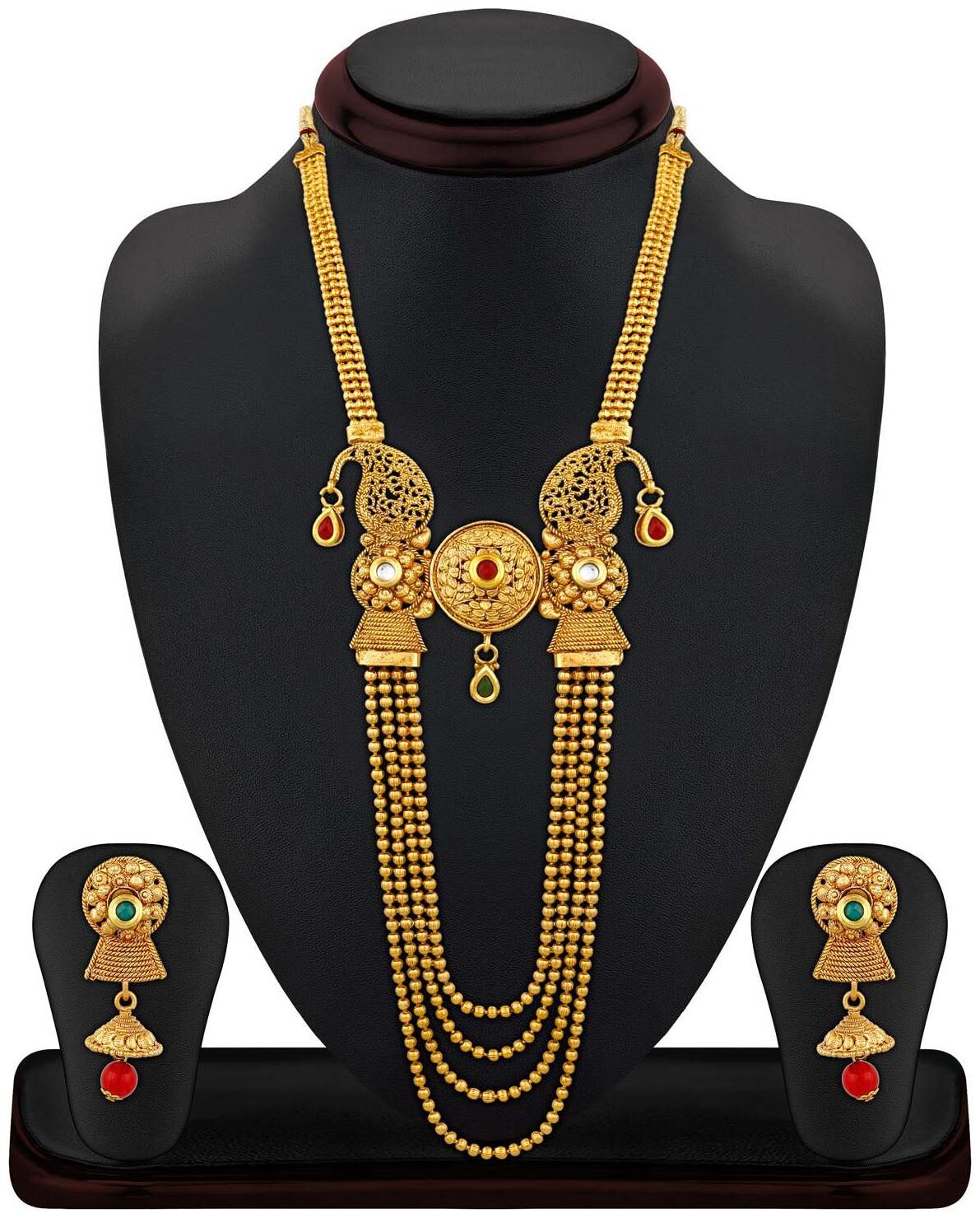 

Sukkhi Classy 4 String Gold Plated Necklace Set for women