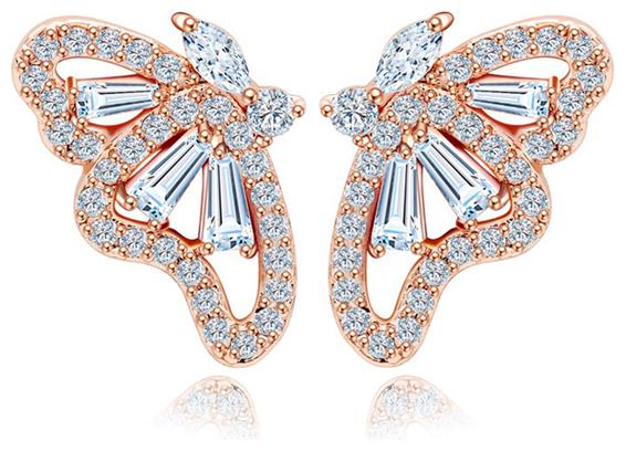 

Sukkhi Classic Butterfly Pink Crystal Gold Plated Earring for Women