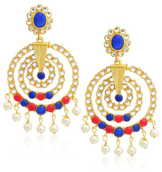

Sukkhi Classy Floral Gold Plated Kundan Chandelier Earring For Women