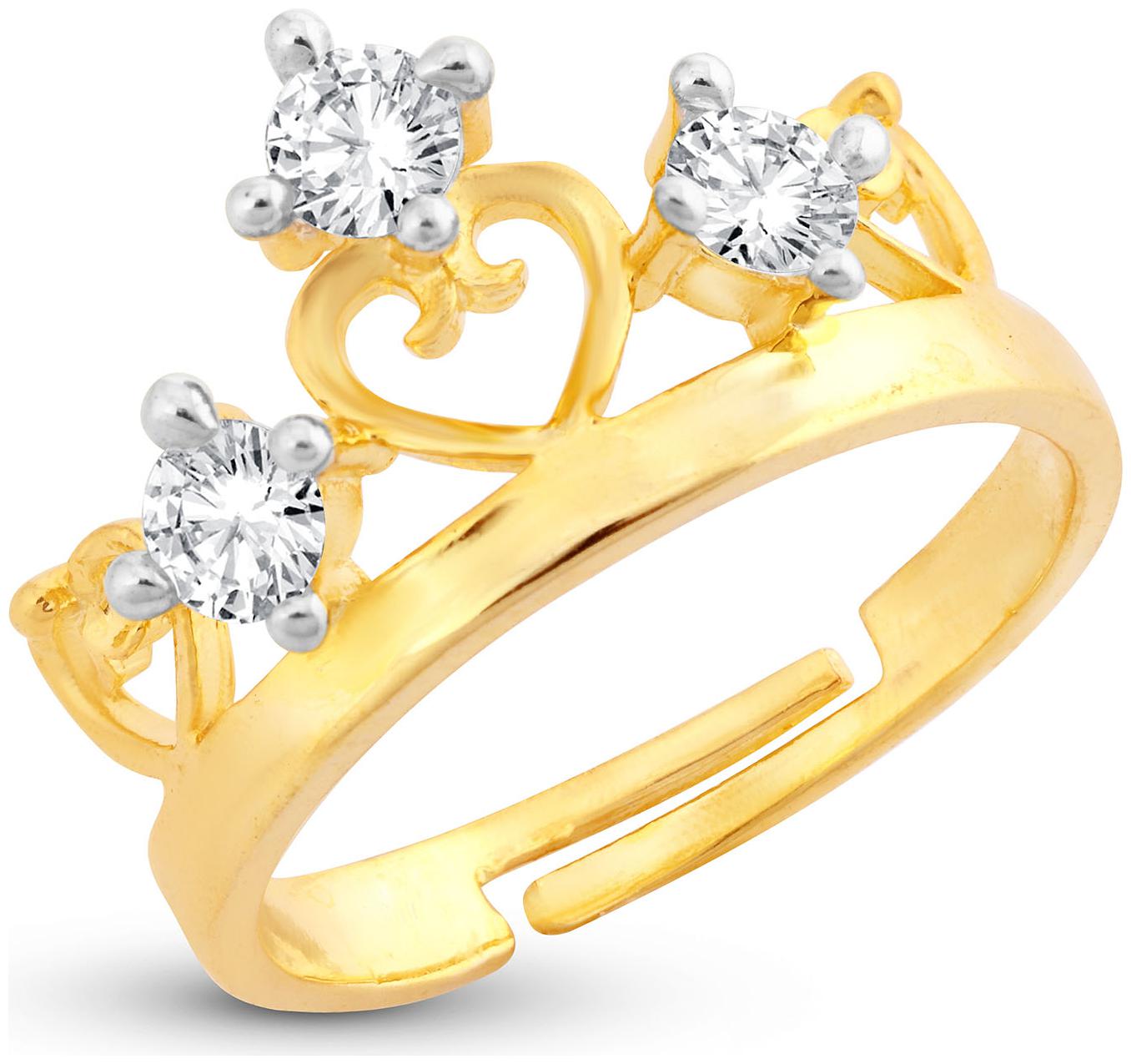 

Sukkhi Classy Princess Crown Valentine Gold Plated Ring for women