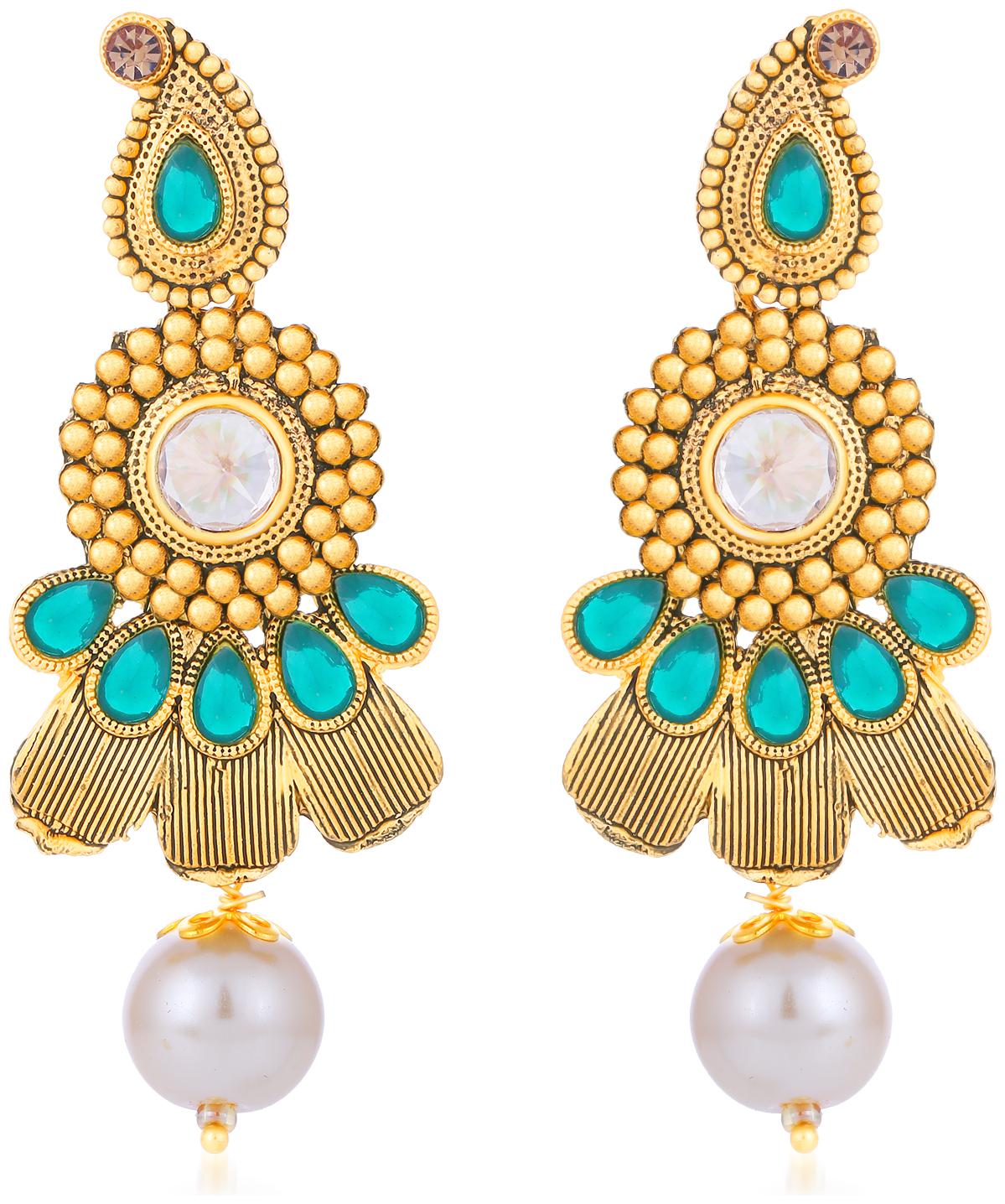 

Sukkhi Cluster Pearl Oxidised Gold Plated Dangle Earring For Women