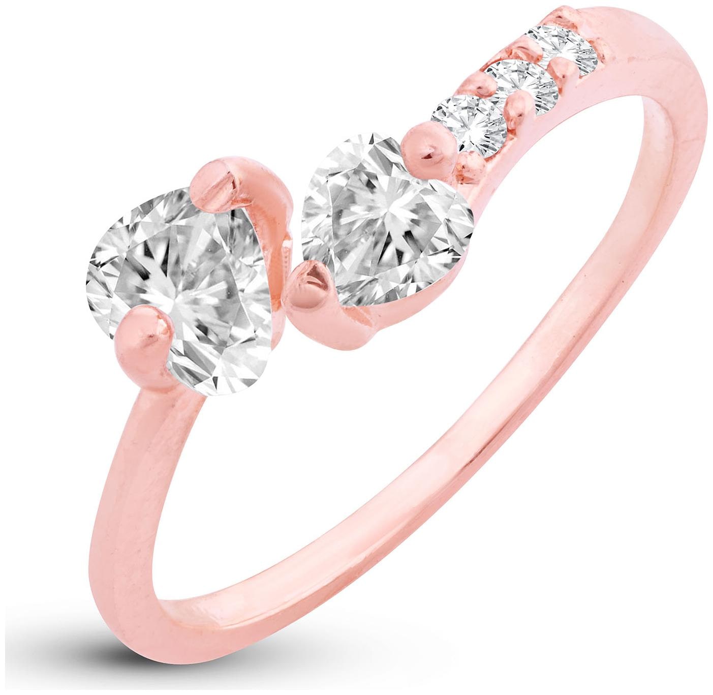 

Sukkhi Cluster Crystal Heart Cut adjustable Gold Plated Ring for women