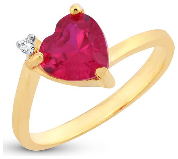 

Sukkhi Dazzling Queen Heart Red Austrian Crystal Gold Plated Ring for women