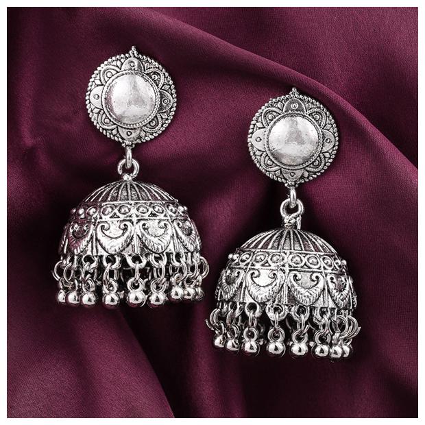 

Sukkhi Dazzling Oxidised Plated Floral Jhumki Earring for Women