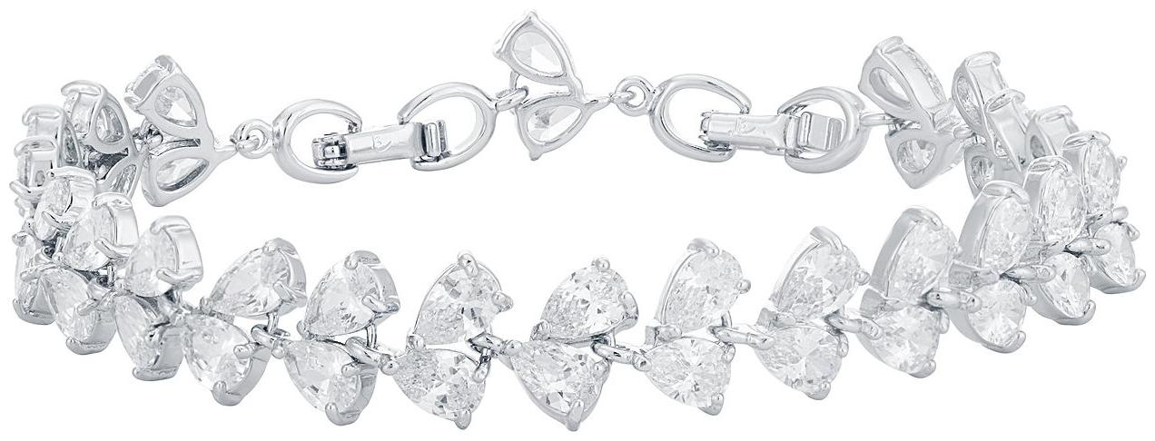 

Sukkhi Dazzling Rhodium plated Pear shaped charm bracelet for women