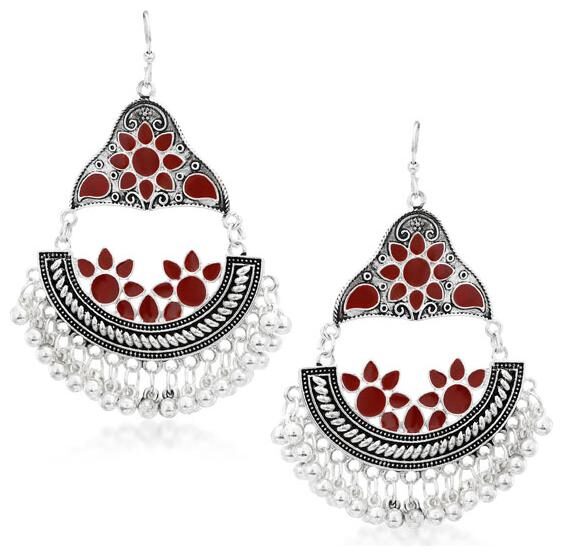

Sukkhi Dazzling Rhodium Plated Chandbali Earring for Women
