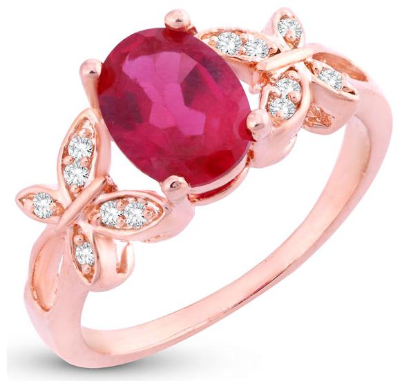 

Sukkhi Dazzling Butterflies-On-Ruby Crystal Gold Plated Ring for women