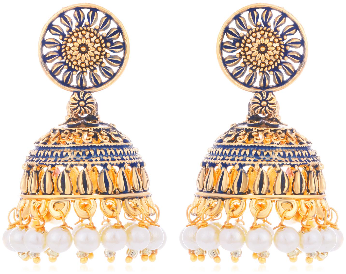 

Sukkhi Delicate Gold Plated Mint Collection Pearl Jhumki Earring For Women