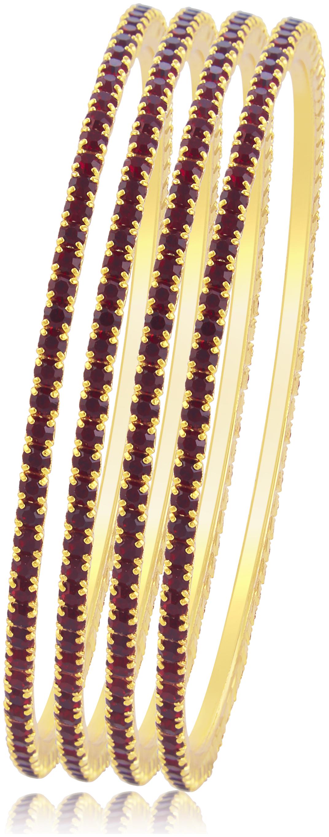 

Sukkhi Delightful Maroon Stone Studded Bangle For Women