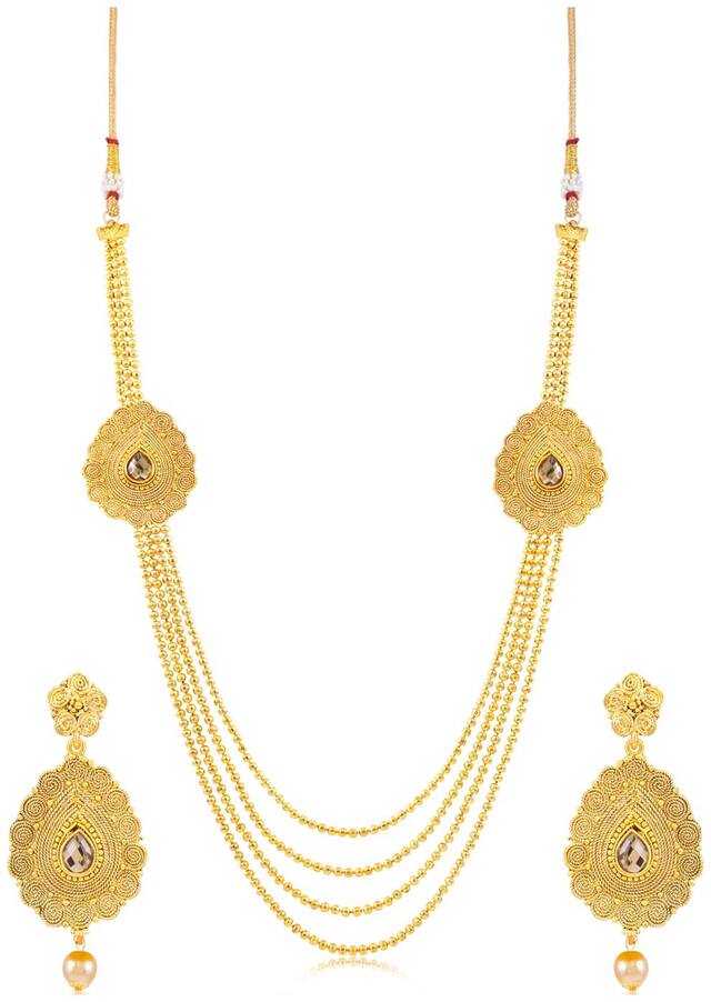 Sukkhi Delightly 4 String Jalebi Gold Plated Necklace set for women
