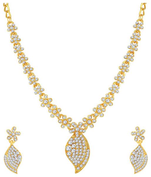 

Sukkhi Delightful Gold Plated Floral Necklace Set For Women