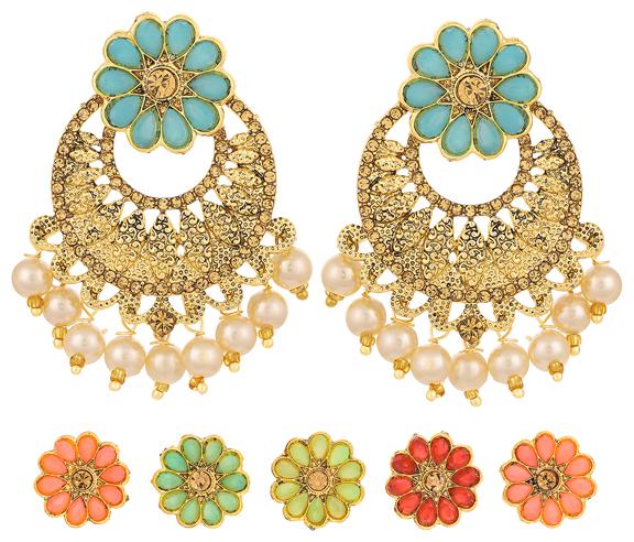 

Sukkhi Delightful Pearl and LCT Gold Plated Changeable Earring for Women