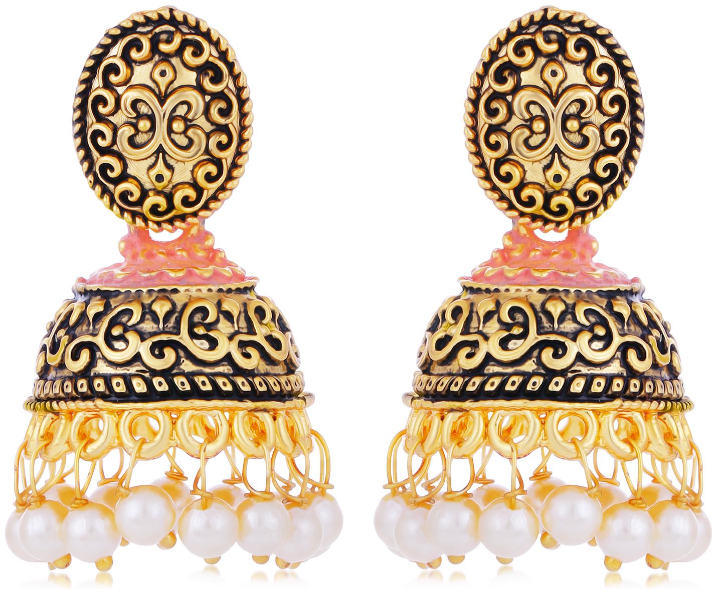 

Sukkhi Designer Gold Plated Mint Collection Pearl Jhumki Earring For Women