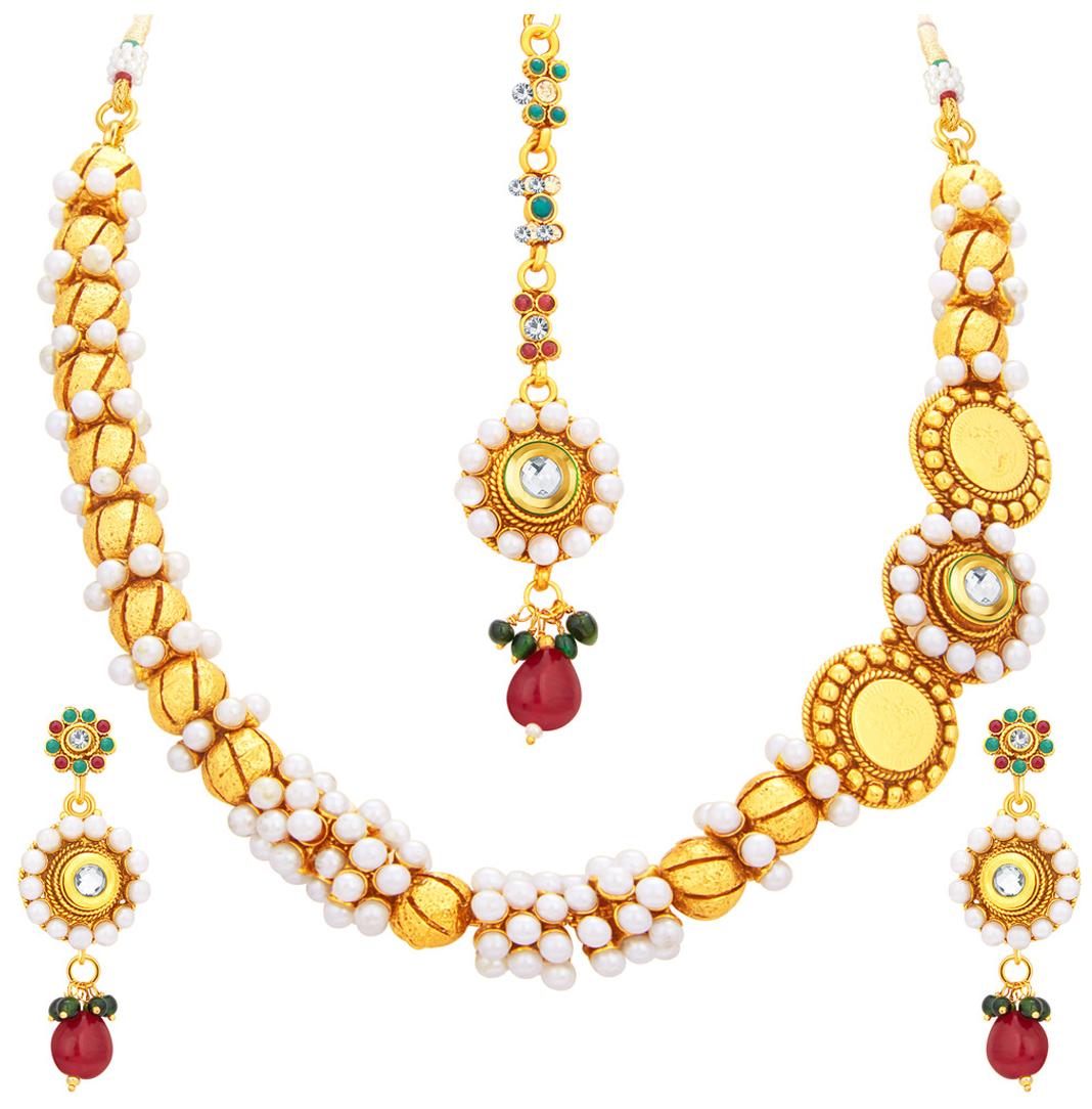 

Sukkhi Designer Gold Plated Necklace Set For Women