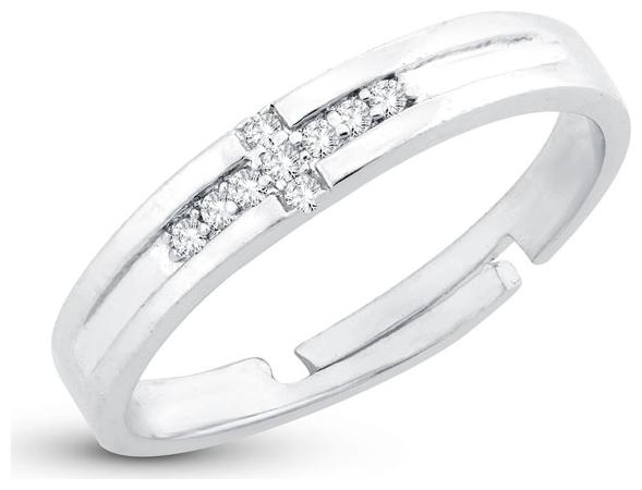 

Sukkhi Elegant Cross Band Rhodium Plated Ring for women