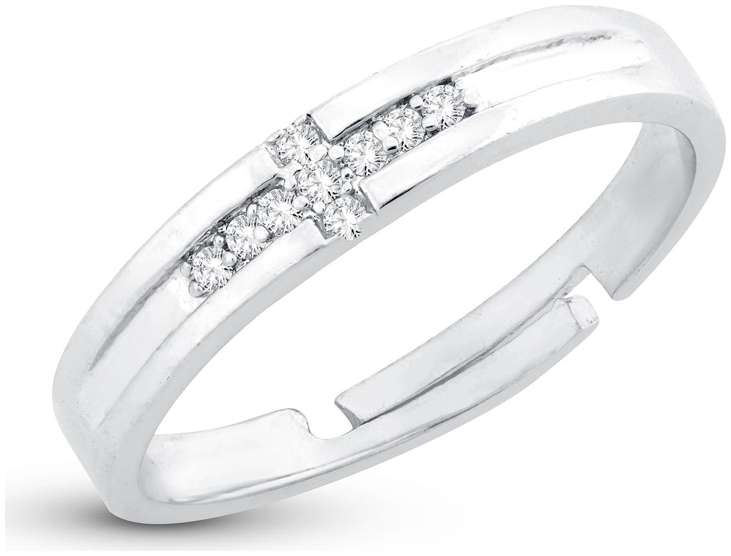 

Sukkhi Elegant Cross Band Rhodium Plated Ring for women