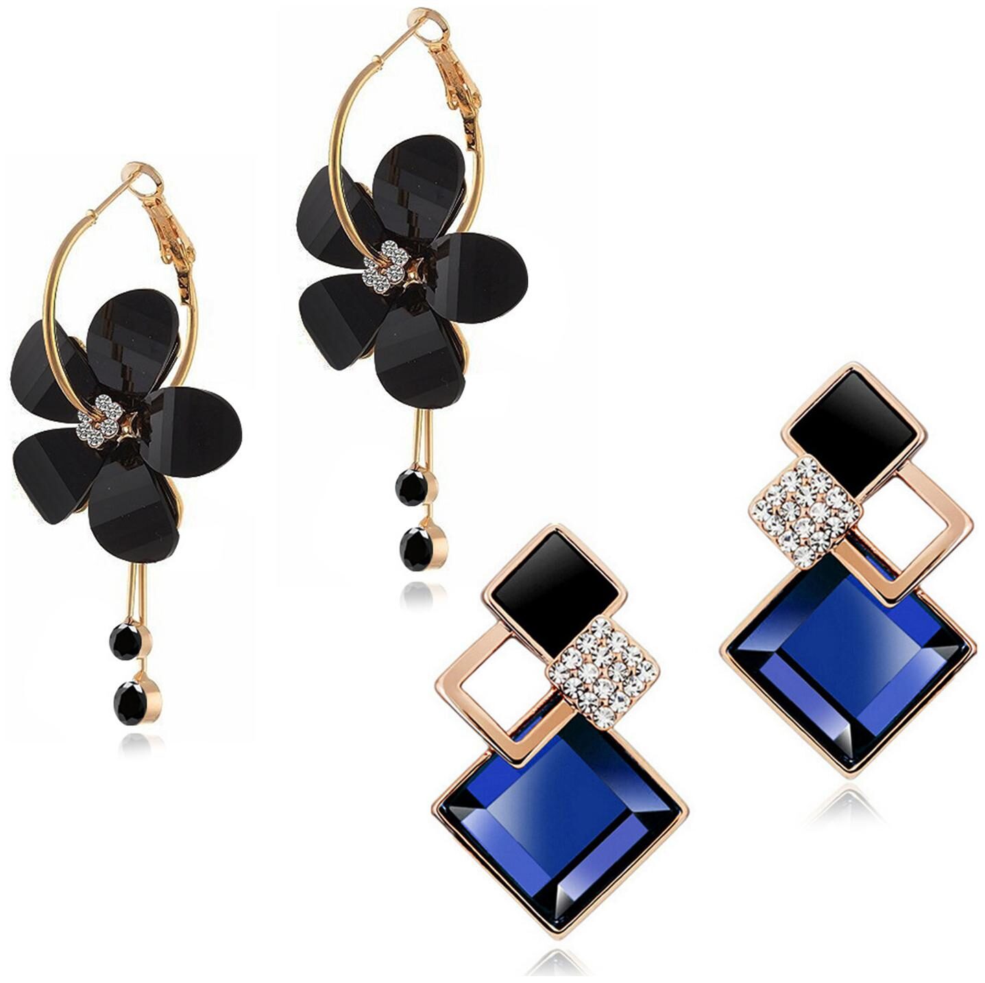 

Sukkhi Elegant Gold Plated Floral Dangle Combo Earring For Women