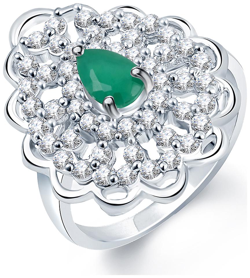 

Sukkhi Enchanting Rhodium Plated Cz Emerald Ring
