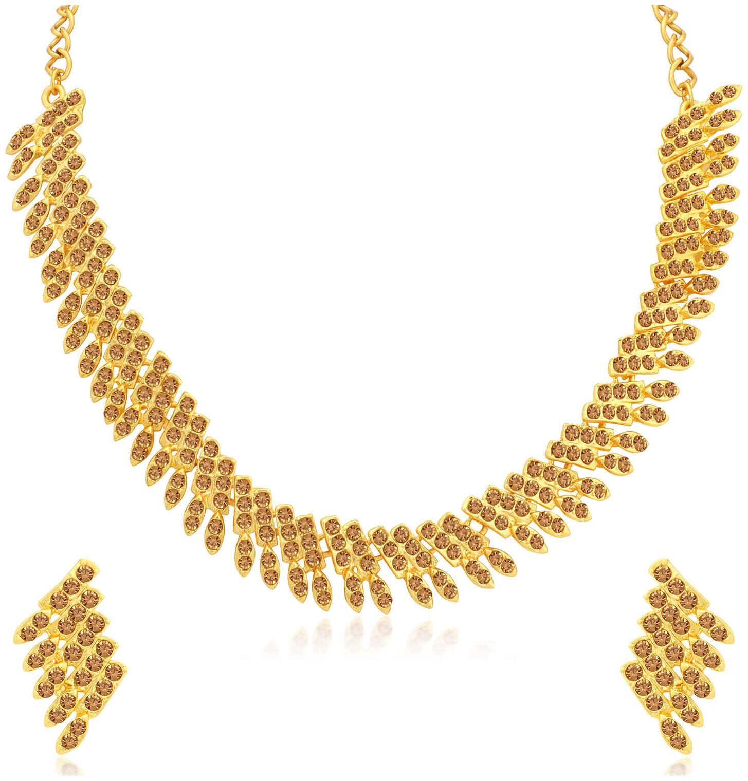 

Sukkhi Ethnic LCT Gold Plated Necklace Set for Women