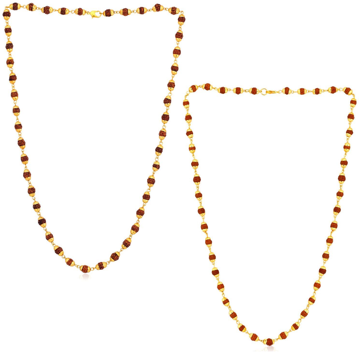 

Sukkhi Ethnic Gold Plated Rudraksh Chain Combo For Men