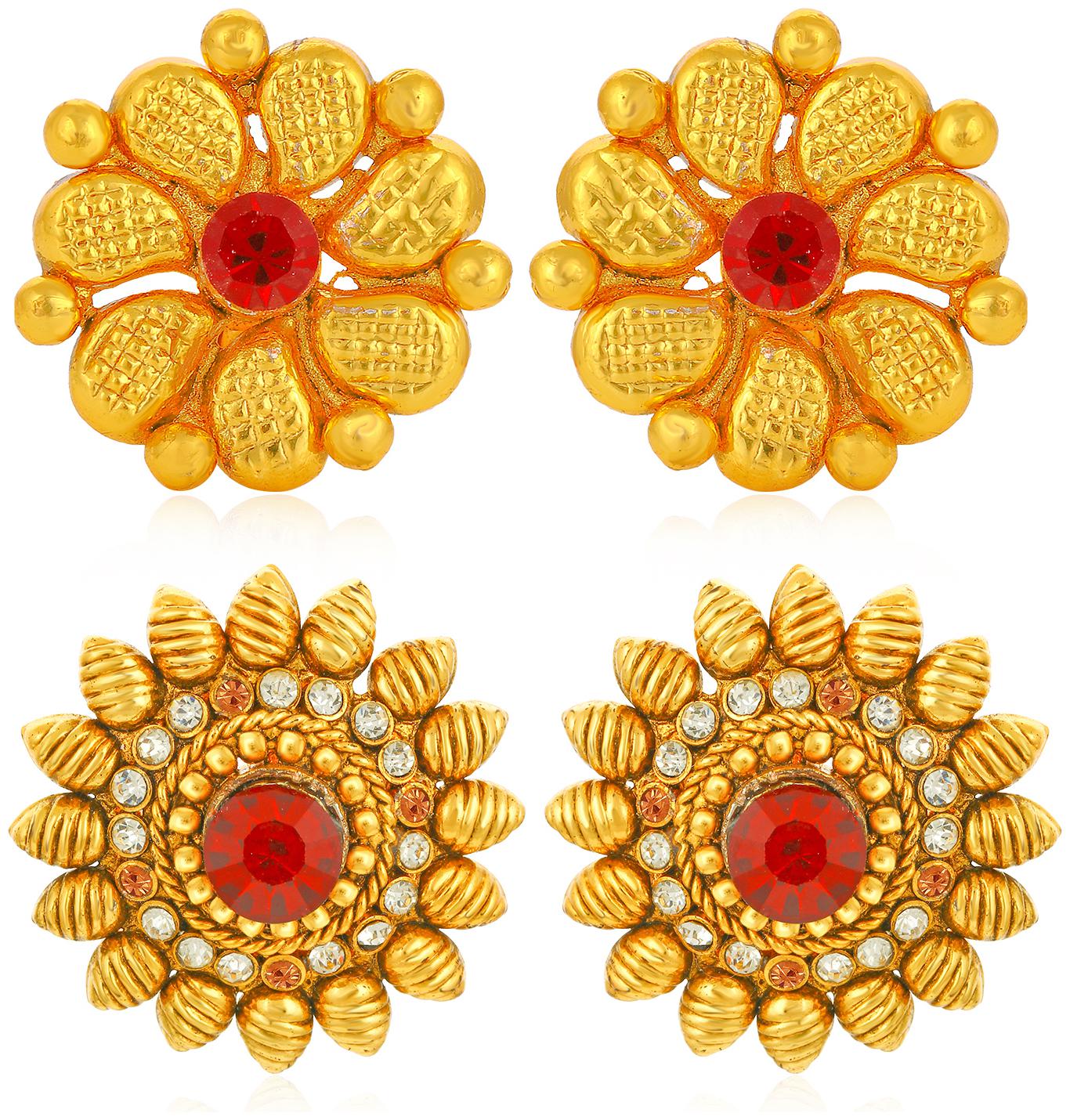 

Sukkhi Exclusive Pearl Gold Plated Floral Earring Combo For Women