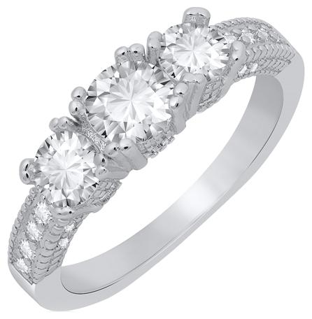 

Sukkhi Exclusive 3 Stone Cubic Zirconia Rhodium Plated Ring for Women