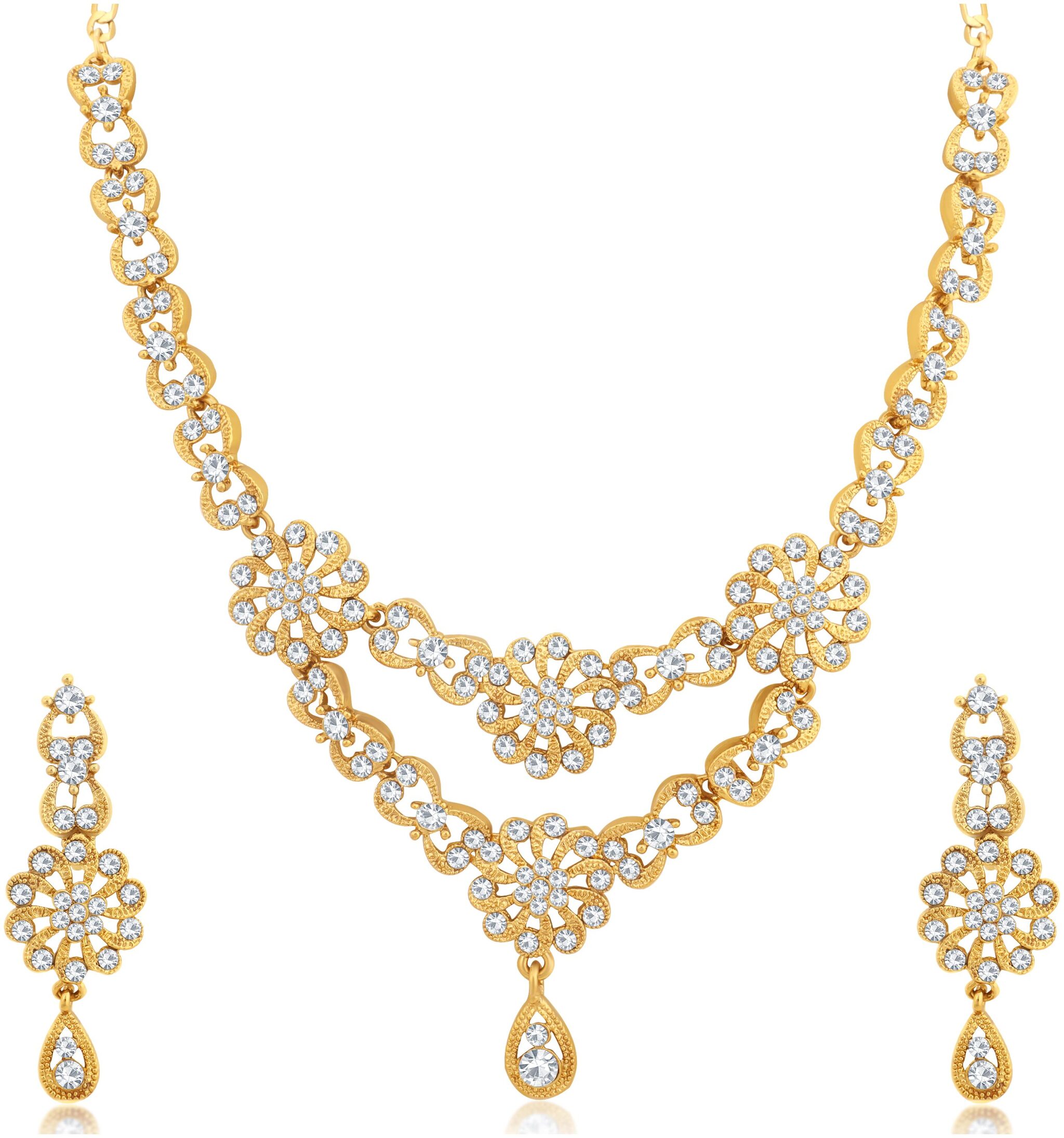 

Sukkhi Exclusive Mehandi Gold Plated Floral Necklace Set for Women