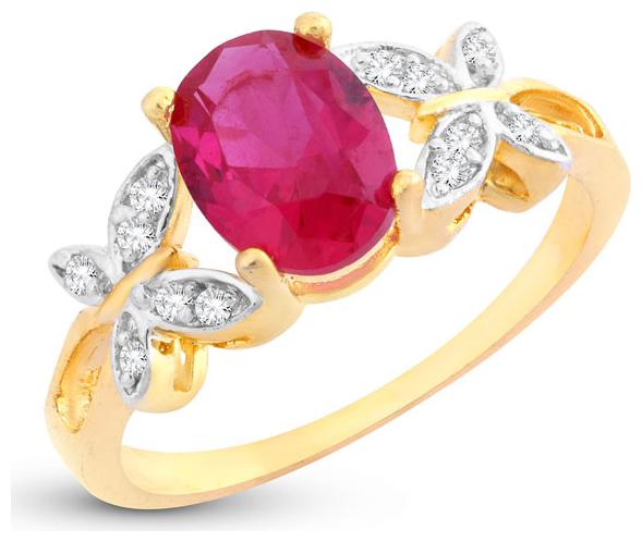 

Sukkhi Exclusive Butterflies-On-Ruby Crystal Gold Plated Ring for women