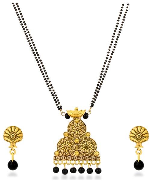

Sukkhi Eye Catching Gold Plated Floral Mangalsutra for Women