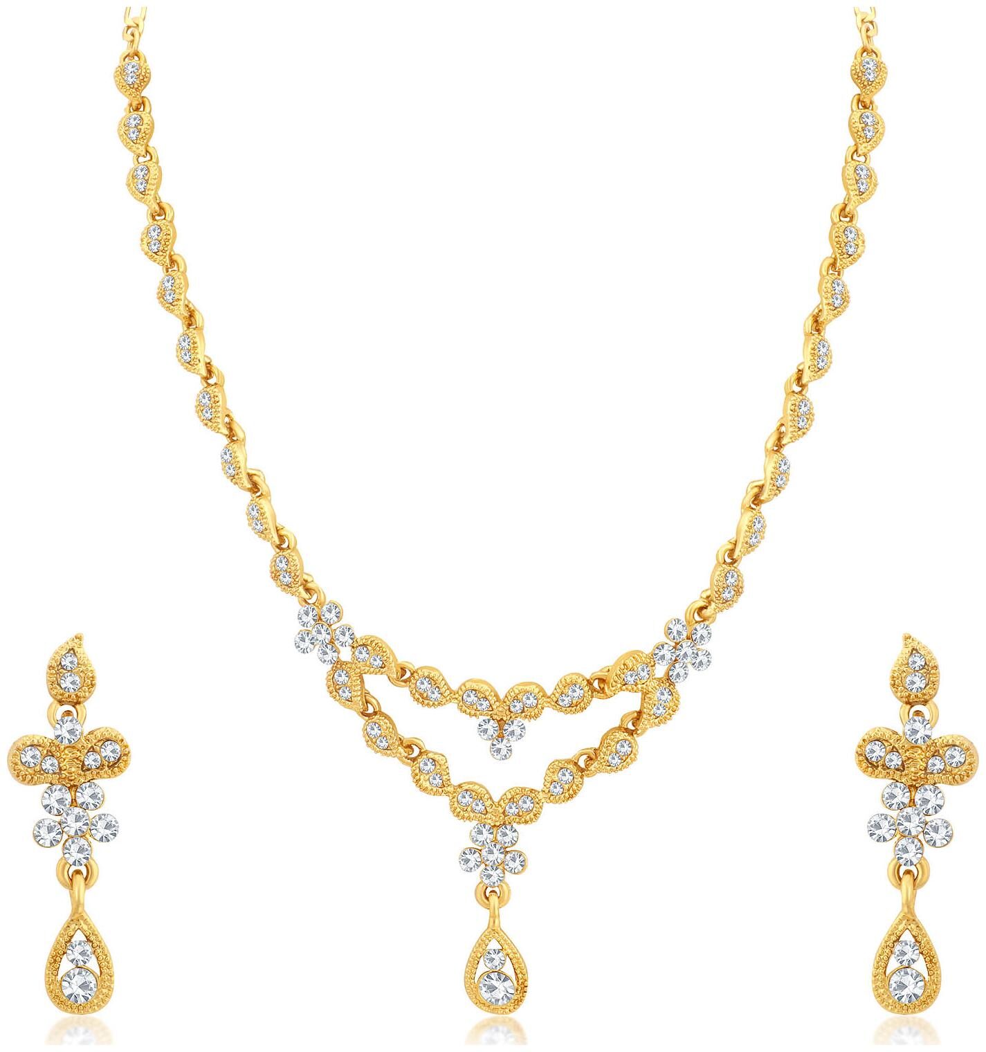 

Sukkhi Eye-Catching Mehandi Gold Plated Necklace Set for Women