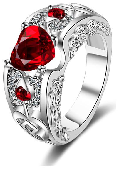 

Sukkhi Eye-catchy Valentine Heart Australian Diamond Rhodium Plated Ring for Women