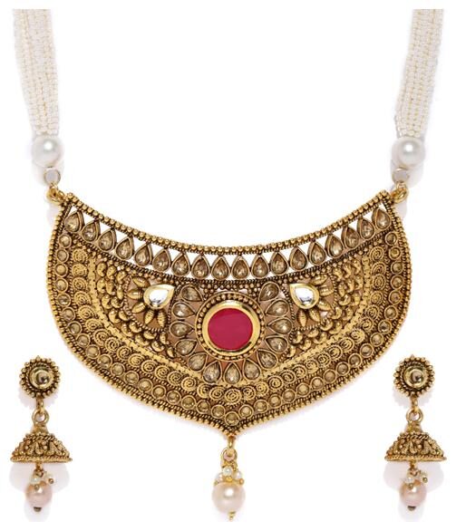 

Sukkhi Fancy Gold Plated Kundan Jalebi Neckalce Set for Women