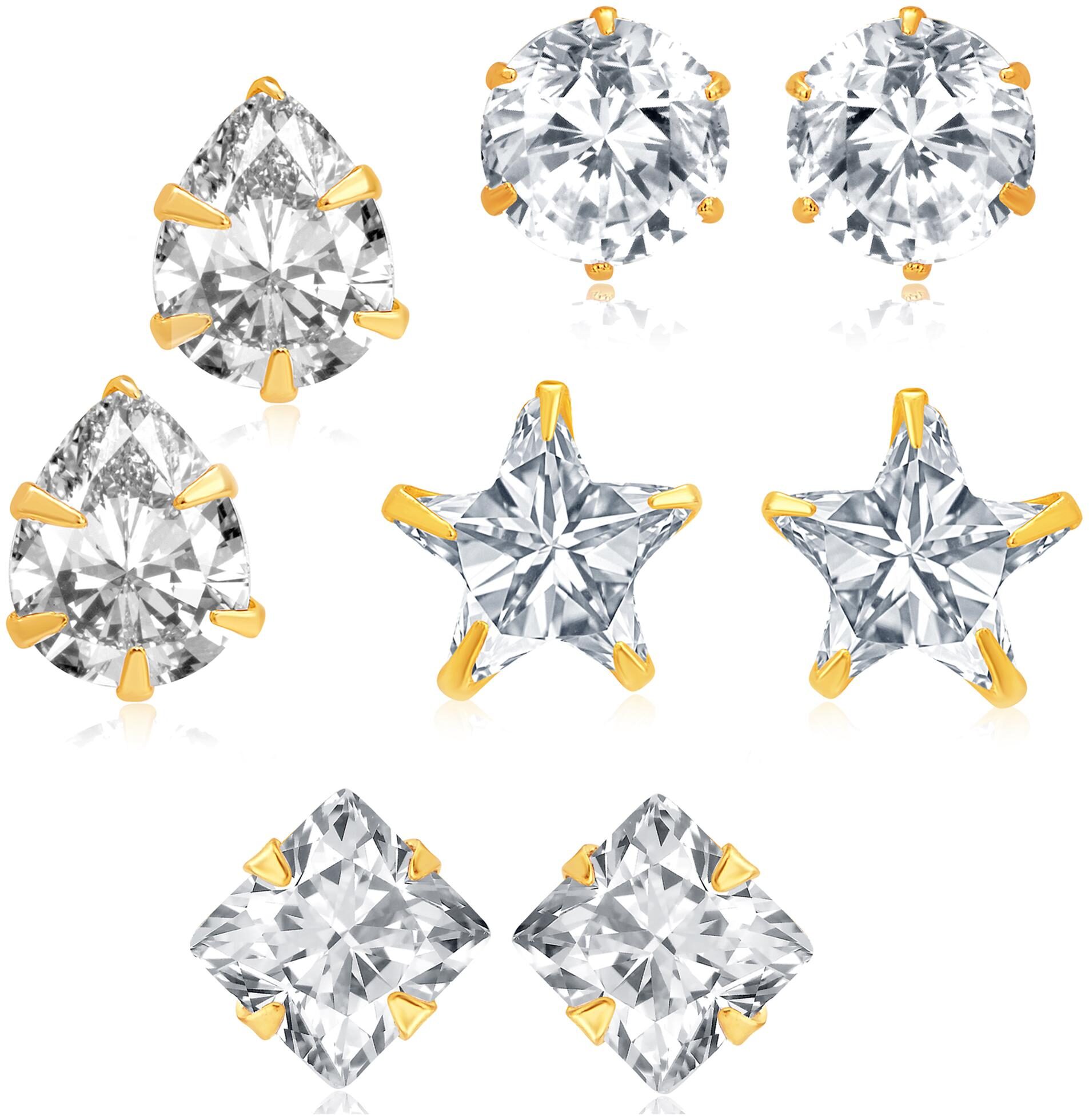 

Sukkhi Fancy Gold Plated CZ Set of 4 Pair Earring Combo For Women