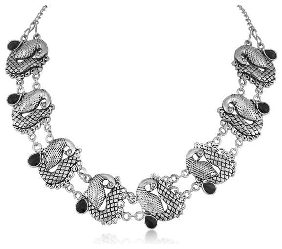 

Sukkhi Fascinating Oxidised Peacock Necklace For Women