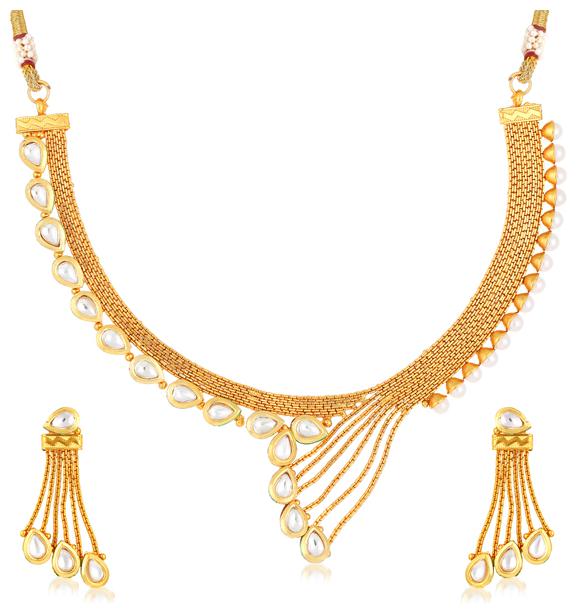 

Sukkhi Fine Choker Gold Plated Necklace Set for Women