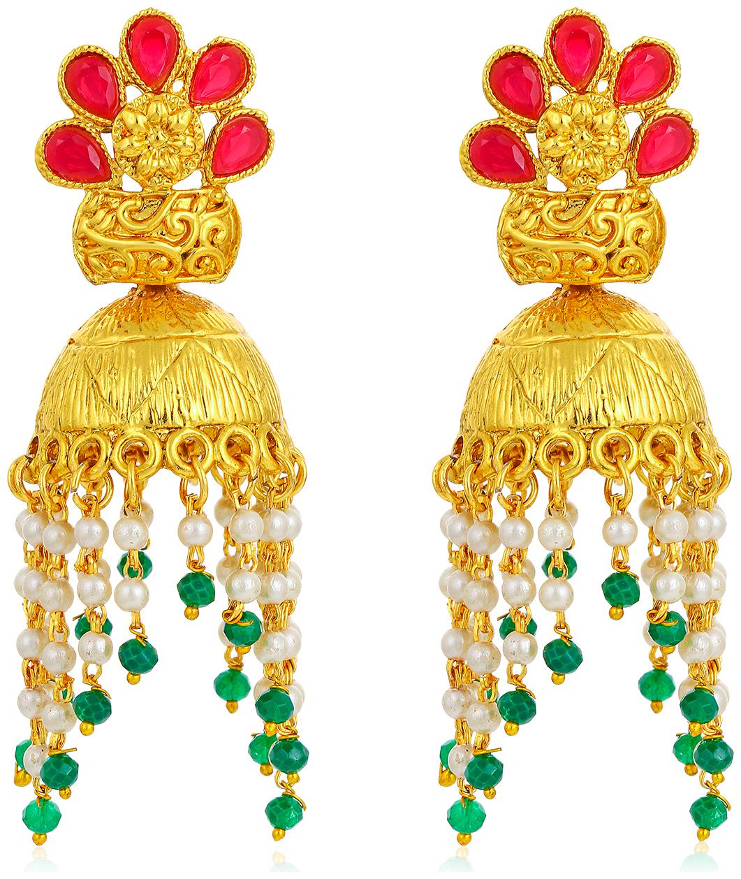 

Sukkhi Glamorous Gold Plated Pearl Chandelier Earring for Women