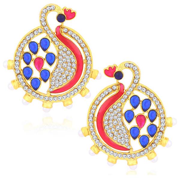 

Sukkhi Glamorous Gold Plated Peacock Stud Earrings For Women