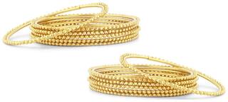 Sukkhi Glimmery Gold Plated Wedding Jewellery Bangles Set of 12 For Women