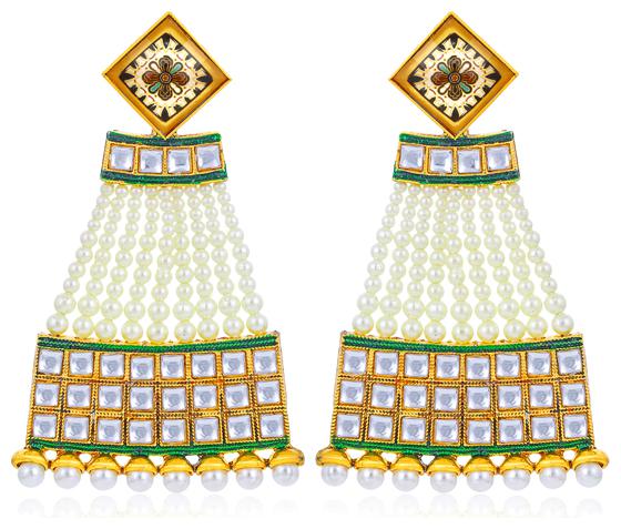 

Sukkhi Glistening Kundan String Gold Plated Earring for Women