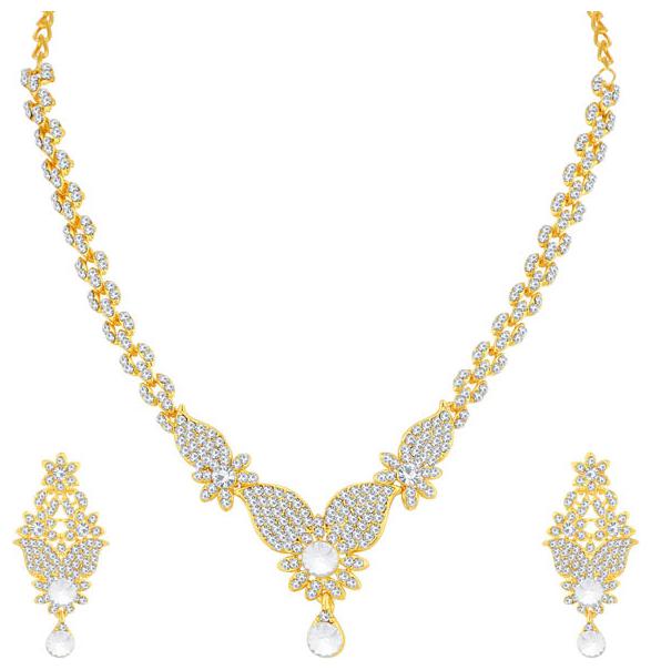 

Sukkhi Glistening Gold Plated Floral Necklace Set For Women