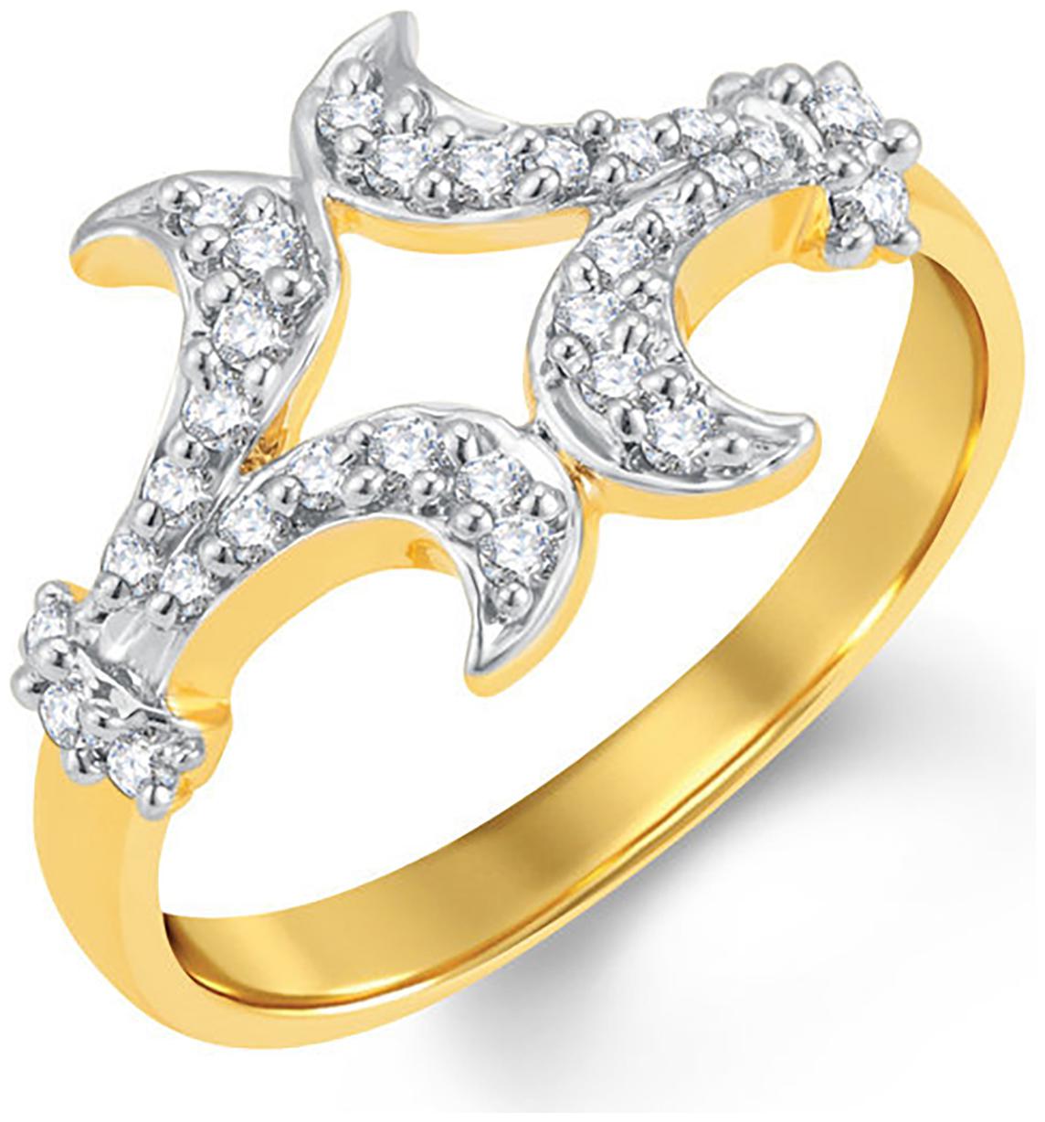 

Sukkhi Glittery Gold And Rhodium Plated Cubic Zirconia Ring
