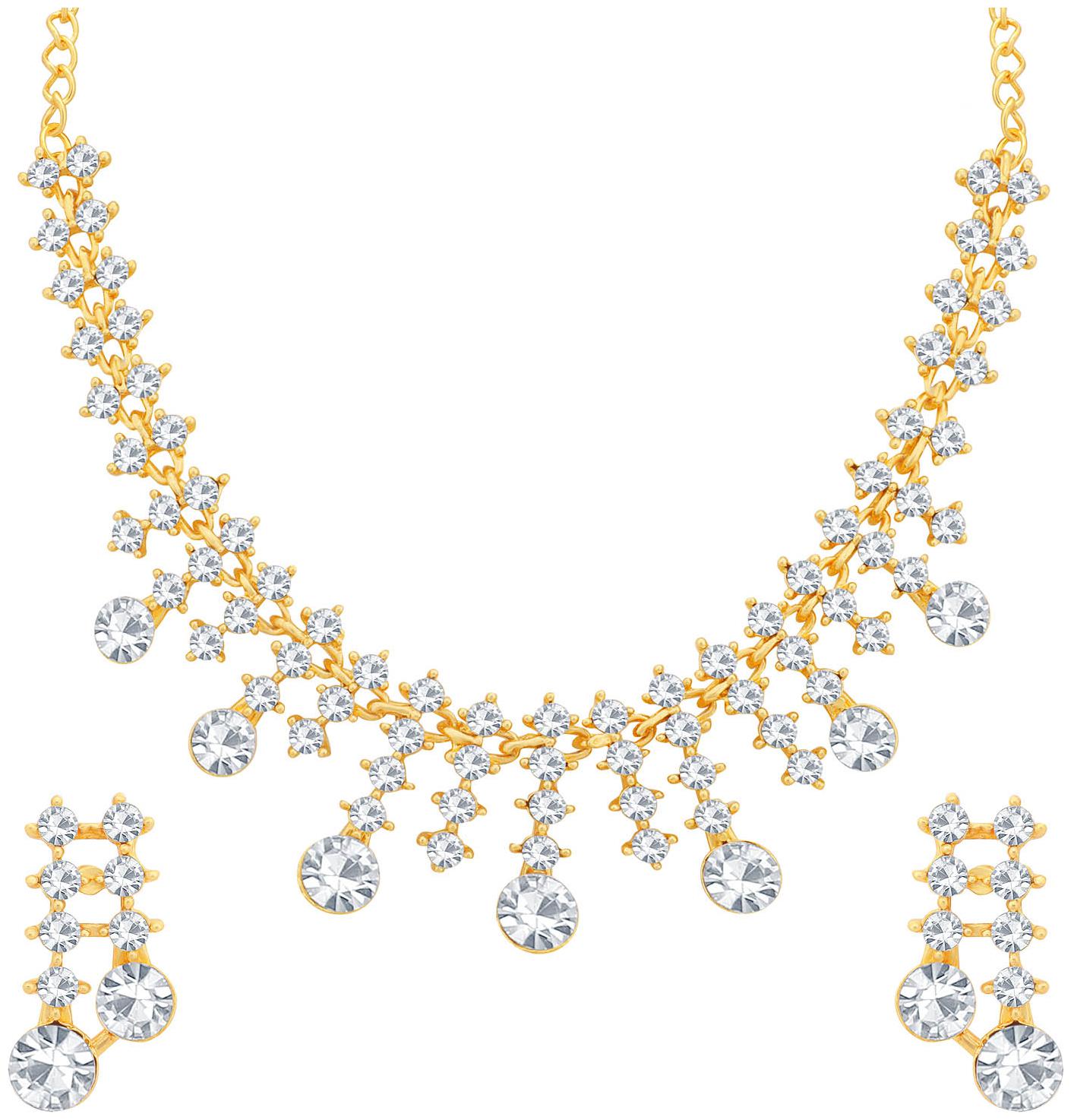 

Sukkhi Glittery Gold Plated Necklace Set for Women