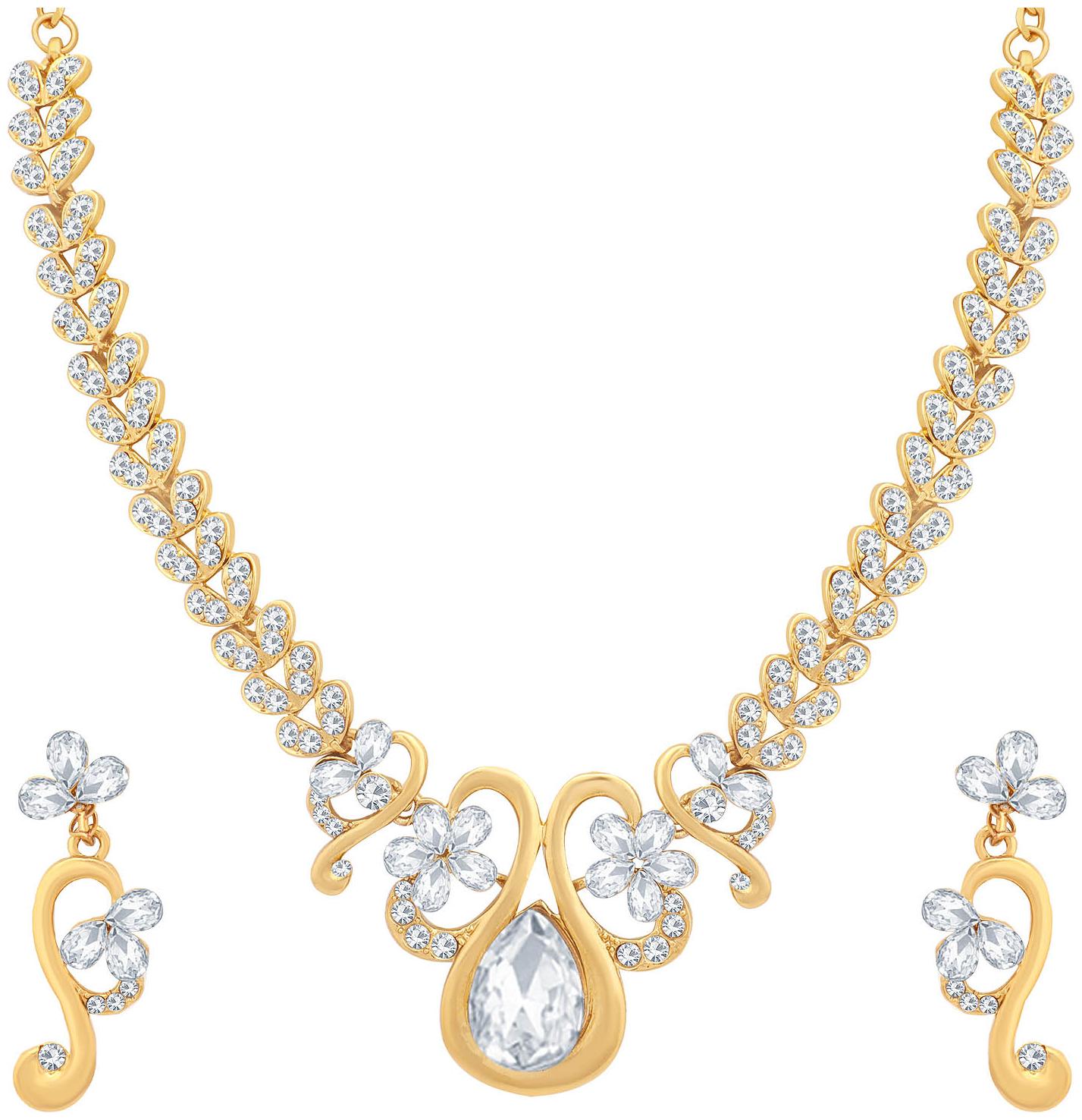 

Sukkhi Glittering Mehandi Gold Plated Necklace Set for Women