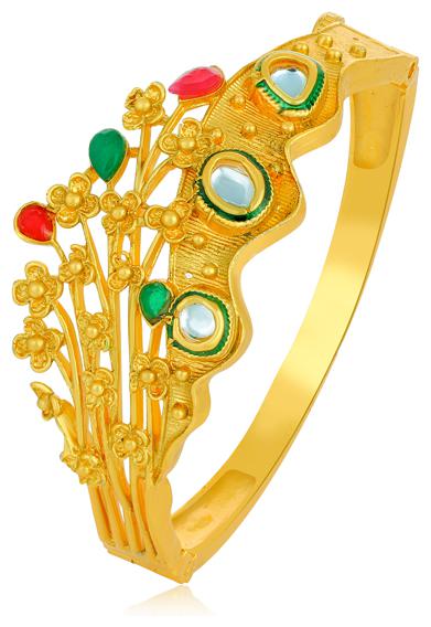 

Sukkhi Glitzy Gold Plated Crown Floral Kada for Women