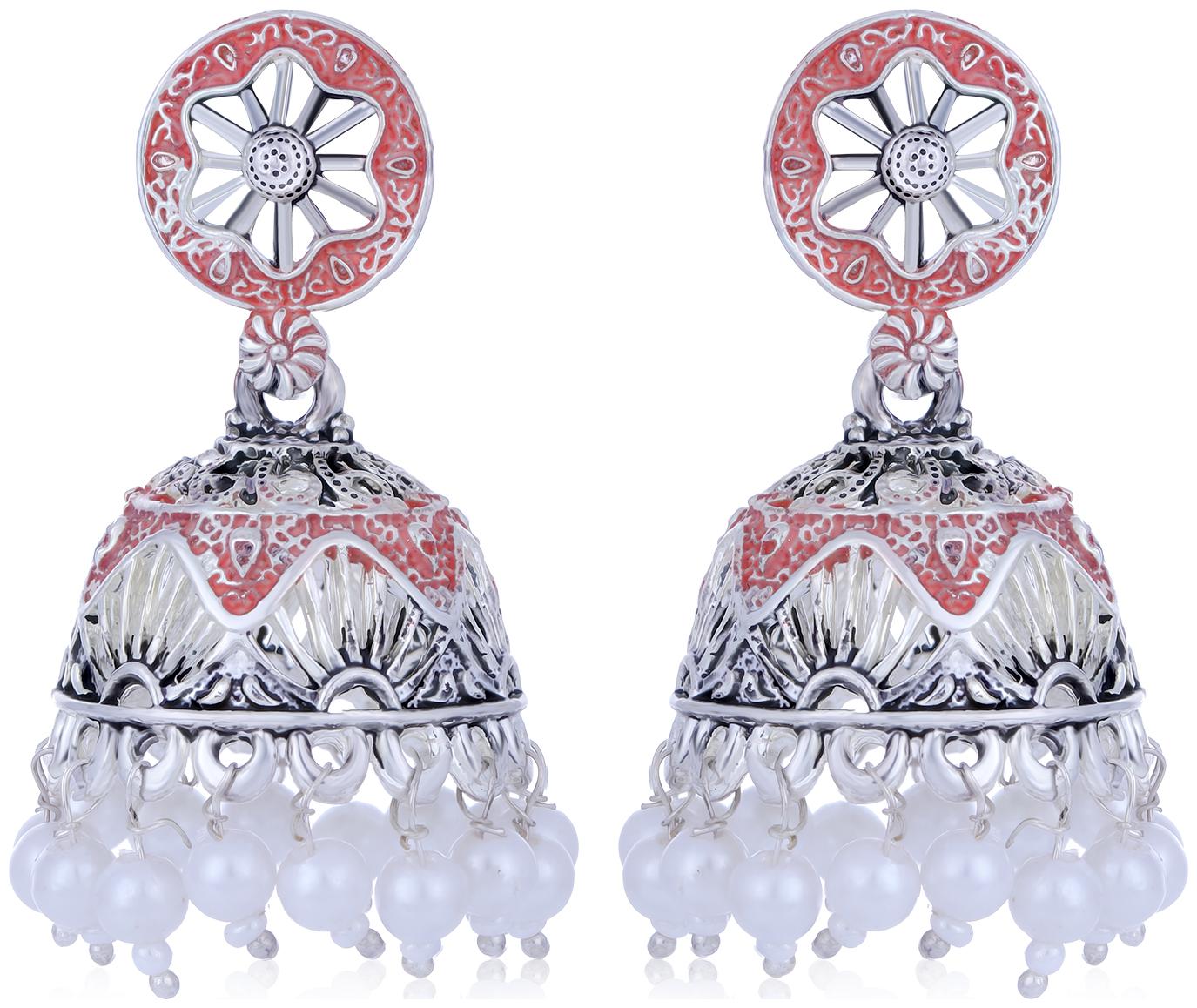 

Sukkhi Glitzy Oxidised Mint Collection Pearl Jhumki Earring For Women
