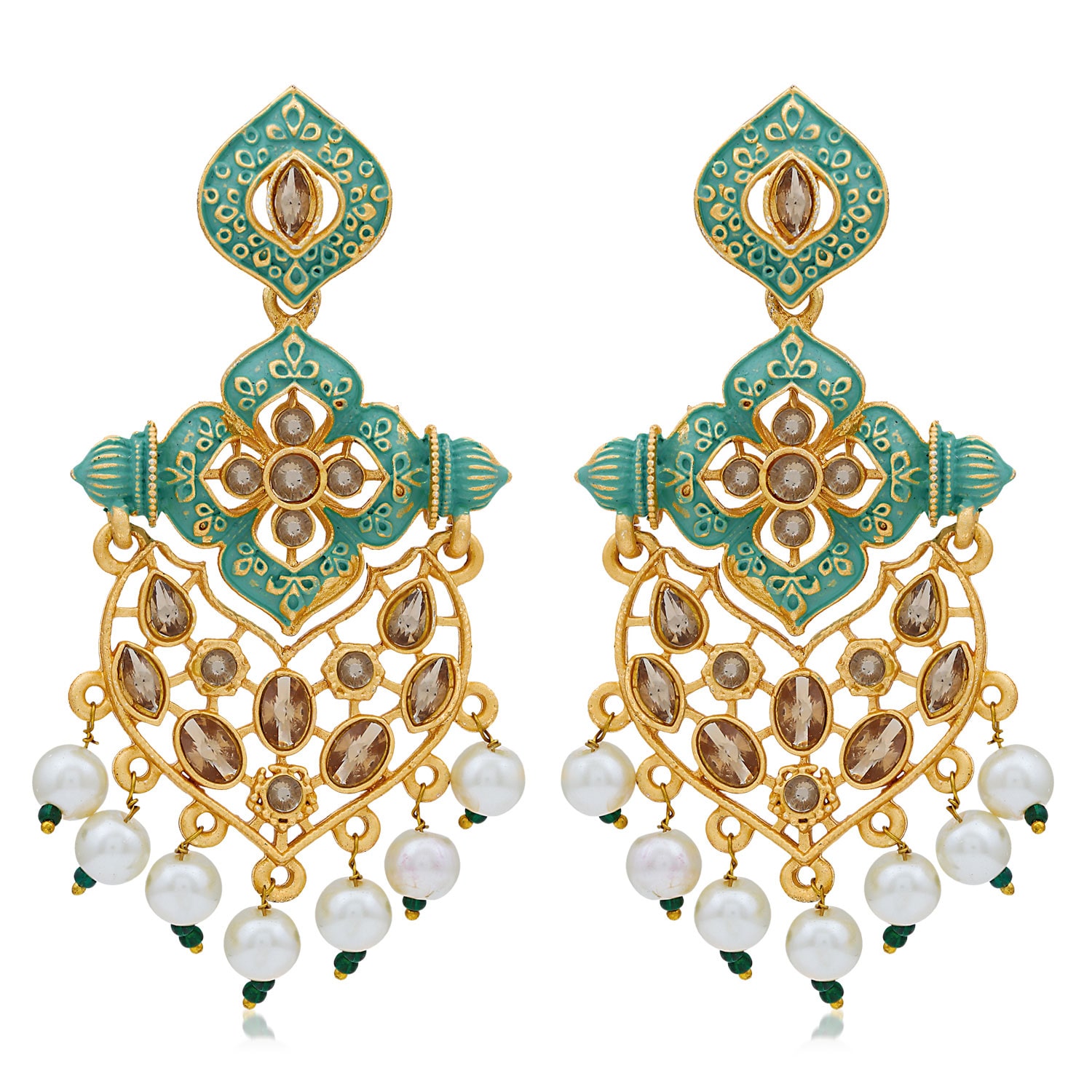 

Sukkhi Glorious LCT Gold Plated Mint Collection Pearl Dangle Earring For Women
