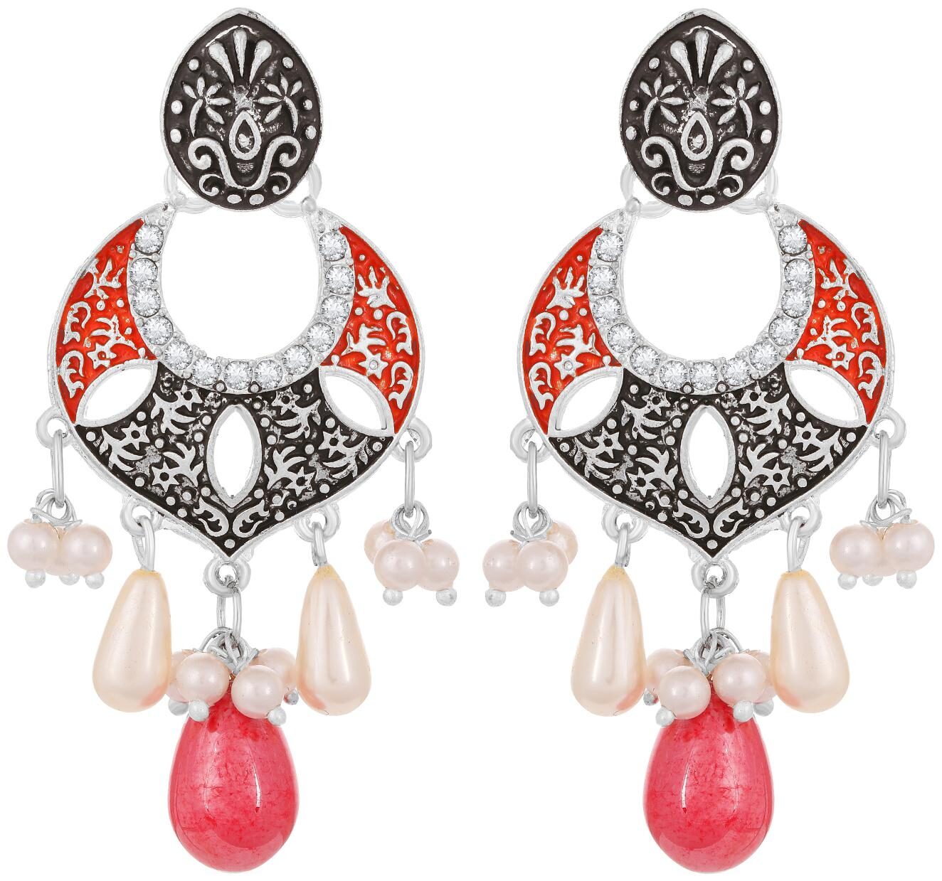 

Sukkhi Glorious Pearl Mint Meena Collection Oxidised Earring for Women