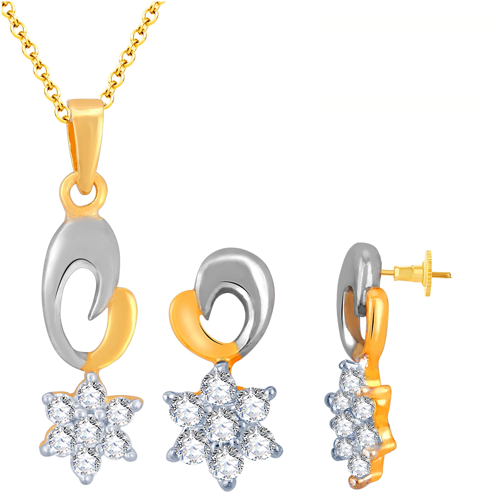 

Sukkhi Gold Pendant Set with Earrings For Women